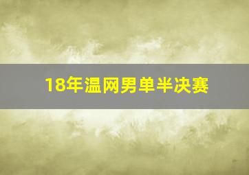 18年温网男单半决赛