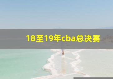 18至19年cba总决赛