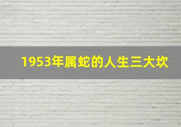 1953年属蛇的人生三大坎