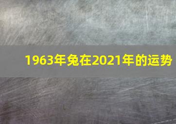 1963年兔在2021年的运势