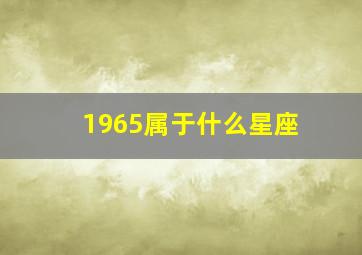 1965属于什么星座