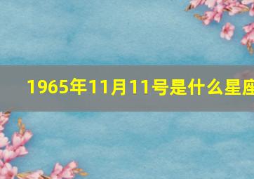 1965年11月11号是什么星座