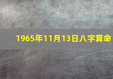 1965年11月13日八字算命