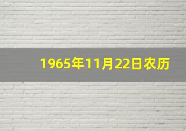 1965年11月22日农历