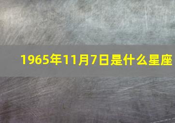 1965年11月7日是什么星座