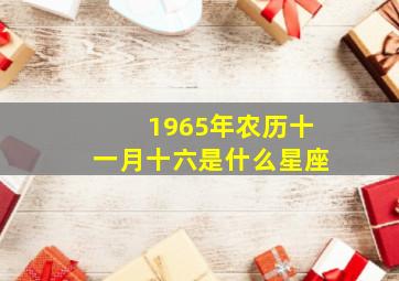 1965年农历十一月十六是什么星座