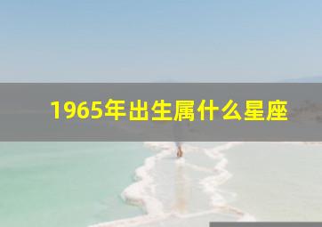 1965年出生属什么星座