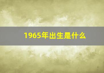 1965年出生是什么