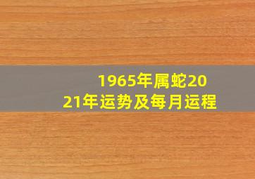 1965年属蛇2021年运势及每月运程