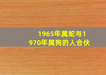 1965年属蛇与1970年属狗的人合伙