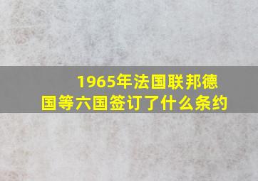 1965年法国联邦德国等六国签订了什么条约