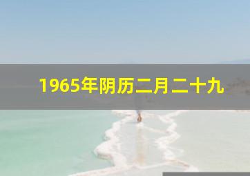 1965年阴历二月二十九