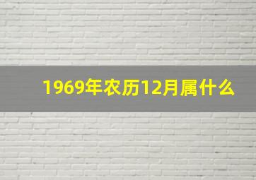 1969年农历12月属什么