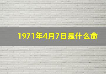 1971年4月7日是什么命