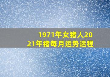 1971年女猪人2021年猪每月运势运程