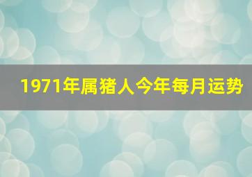 1971年属猪人今年每月运势