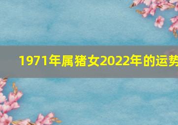 1971年属猪女2022年的运势