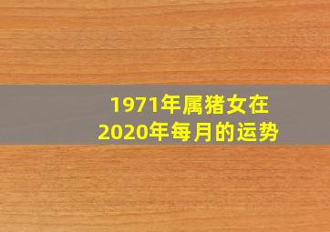 1971年属猪女在2020年每月的运势