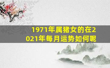 1971年属猪女的在2021年每月运势如何呢