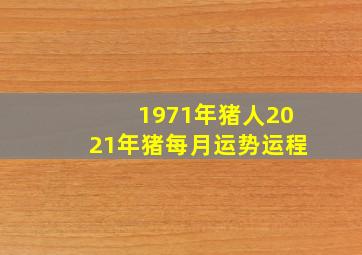 1971年猪人2021年猪每月运势运程