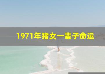 1971年猪女一辈子命运