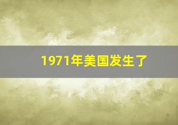 1971年美国发生了