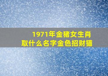 1971年金猪女生肖取什么名字金色招财猫