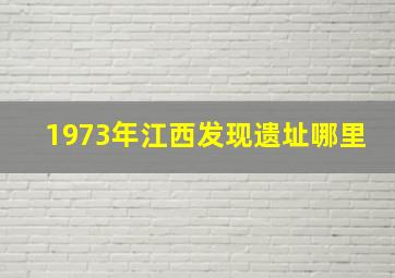 1973年江西发现遗址哪里