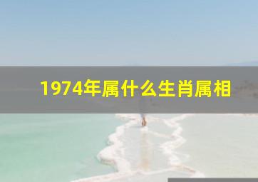 1974年属什么生肖属相