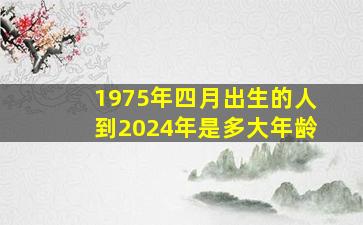 1975年四月出生的人到2024年是多大年龄