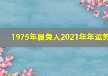 1975年属兔人2021年年运势