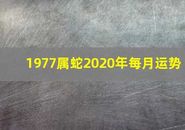 1977属蛇2020年每月运势