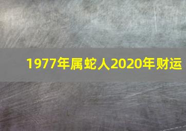 1977年属蛇人2020年财运