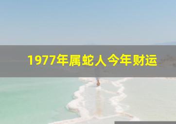 1977年属蛇人今年财运