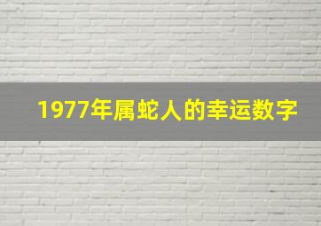 1977年属蛇人的幸运数字