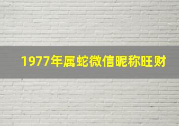 1977年属蛇微信昵称旺财