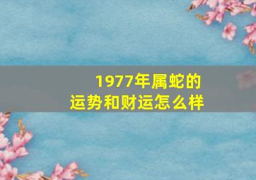 1977年属蛇的运势和财运怎么样