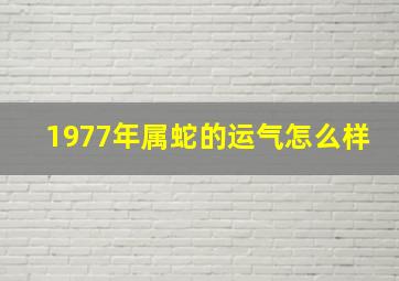 1977年属蛇的运气怎么样