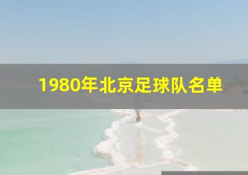 1980年北京足球队名单