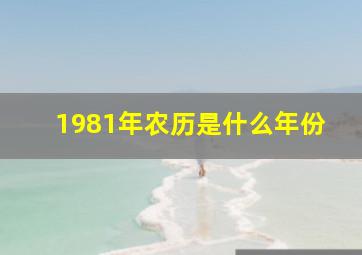 1981年农历是什么年份