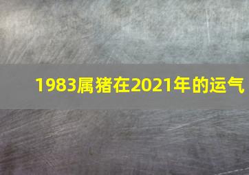 1983属猪在2021年的运气