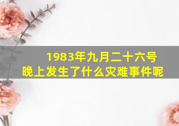 1983年九月二十六号晚上发生了什么灾难事件呢