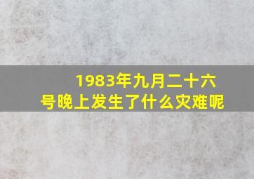 1983年九月二十六号晚上发生了什么灾难呢