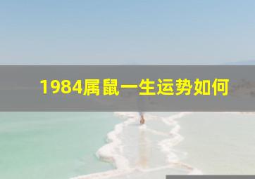 1984属鼠一生运势如何