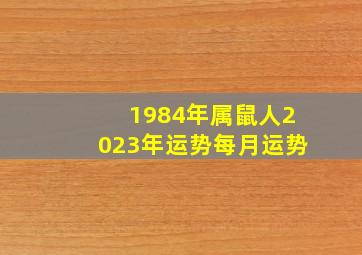 1984年属鼠人2023年运势每月运势