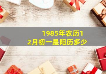 1985年农历12月初一是阳历多少