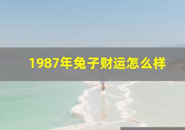 1987年兔子财运怎么样