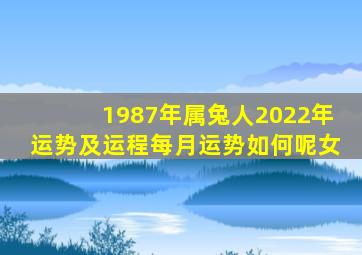 1987年属兔人2022年运势及运程每月运势如何呢女