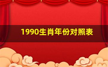 1990生肖年份对照表