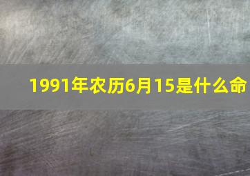 1991年农历6月15是什么命